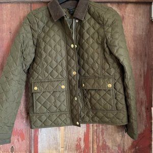 J. Crew quilted Barn Jacket, Moss Green, Woman's Size XS